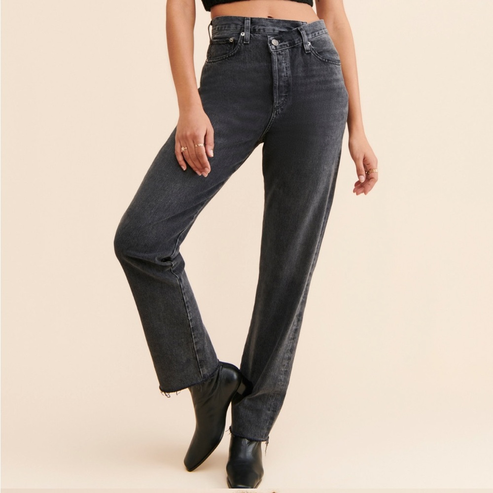 AGOLDE High Rise Criss Cross Jeans Black